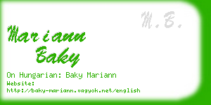 mariann baky business card